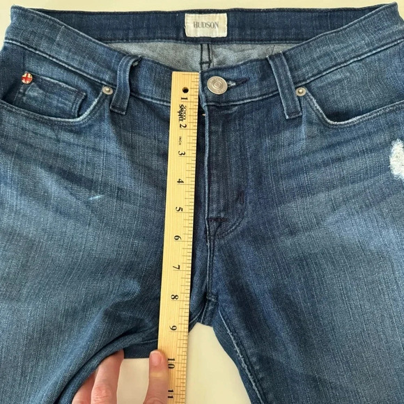 Hudson Krista Super Skinny Low Rise Destroyed Stretch Denim Women’s size 27 - Picture 5 of 14